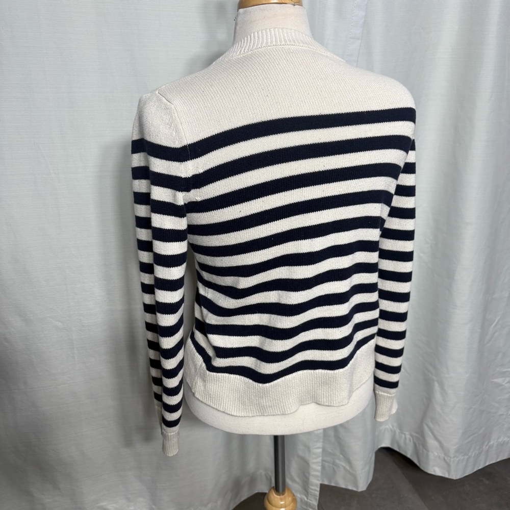 Banana Republic XS Nautical Striped Lace-Up Front Pullover Preppy Coastal Chic - Picture 6 of 6